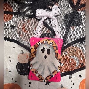Pink Ghost Halloween Ornament